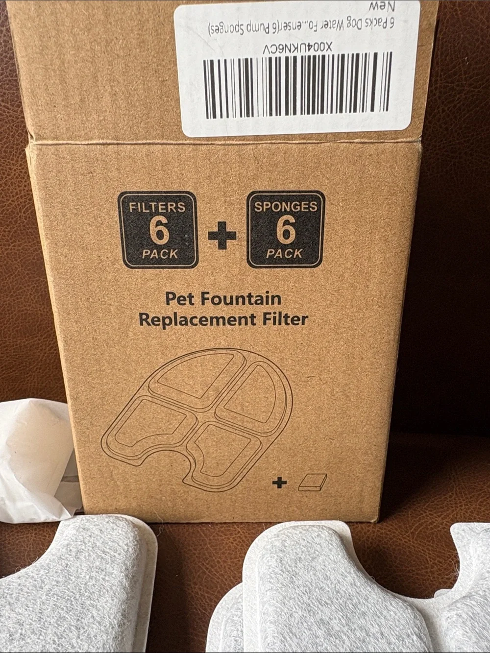 Pet Fountain Replacement Filter 6 Filters 6 Sponges